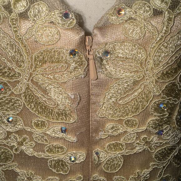 ELIZABETH by GLS Champagne Party Prom Sequin Beaded Dress women’s size XL - Picture 8 of 9